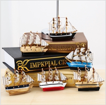 Hot sale refrigerator stickers ornaments Mediterranean style wooden half-side sailing wooden crafts home furnishings