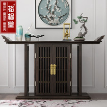 New Chinese style ebony wood solid wood entrance cabinet decorative locker Modern table strip case foyer entry end view table