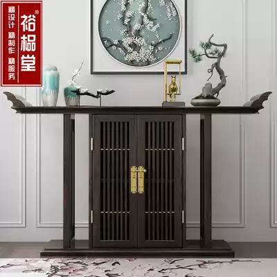 New Chinese style ebony wood solid wood entrance cabinet decorative storage cabinet Modern table strip case foyer entry end view table