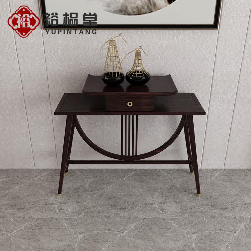 Wujinmu porch cabinet new Chinese style porch table against the wall into the home porch table light luxury side view table simple solid wood strip case