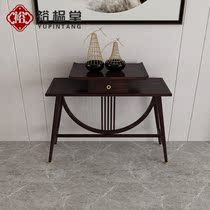 Ebony wood entrance cabinet New Chinese style entrance table wall entry entrance table Light luxury end view table Simple solid wood strip case