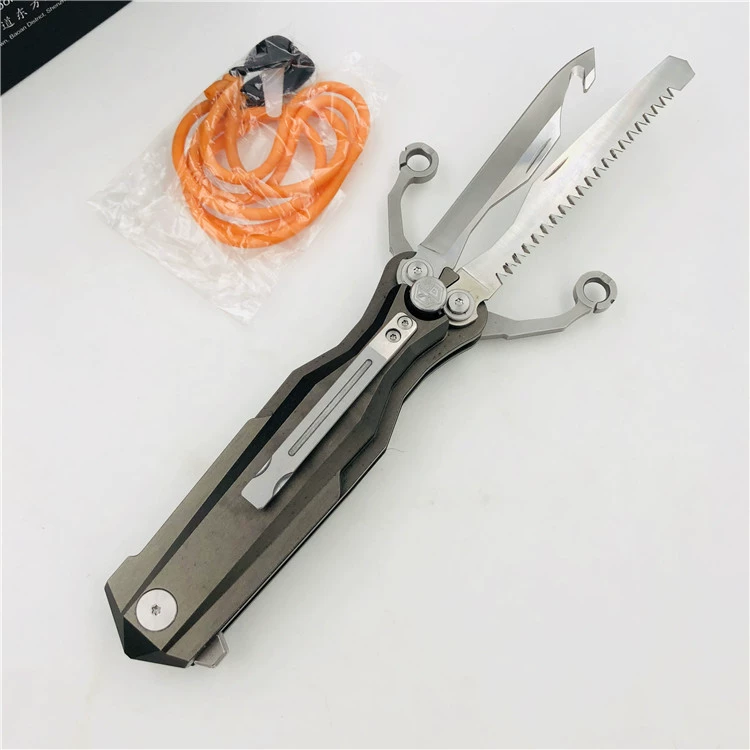 Dao gấp súng cao su ngoài trời đa chức năng Rike, dao phiên bản hợp tác bắn tỉa đại bàng, dao cắm trại bằng thép VG10 - Công cụ Knift / công cụ đa mục đích