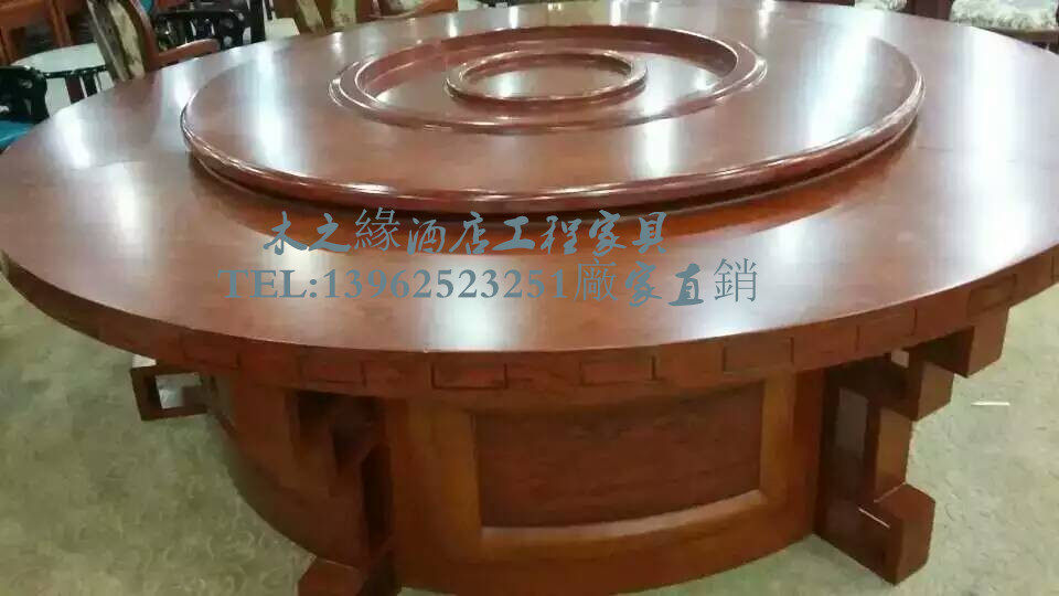 Modern Chinese Electric Round Table Hotel Round Table Remote Control Electric Dining Table Hotel Table Solid Wood Table Remote Control Table