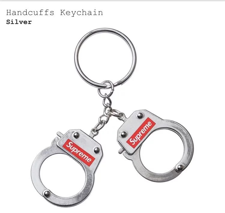 Fw17 Supreme Handcuffs Keychain Handcuffs Keychain Chain Pendant