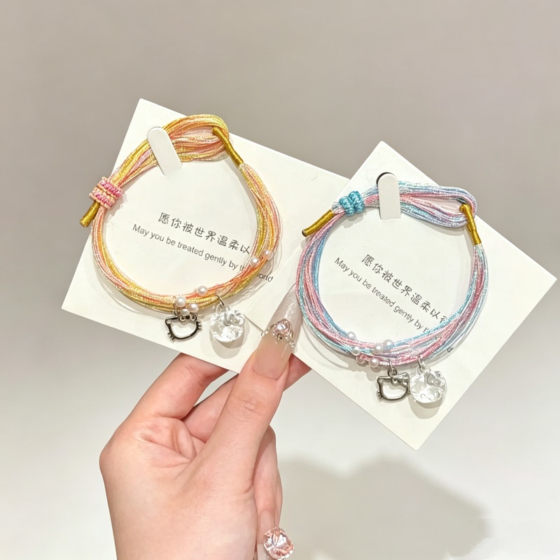 Bracelet, Dragon Boat Festival Cat Multicolored Rope Bracelet for Women, Niche High-End Handmade Woven Bracelet, Adjustable