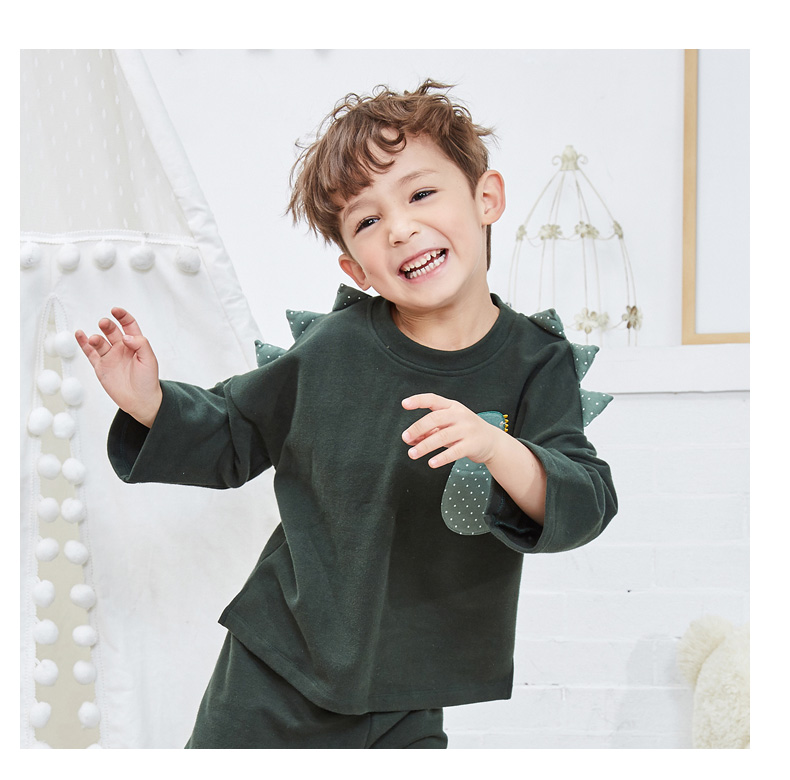Mùa thu hươu đầu mùa chín tay áo trẻ em dịch vụ nhà cotton dễ thương phim hoạt hình bé trai và bé gái bộ đồ ngủ trẻ em bộ đồ mặc nhà