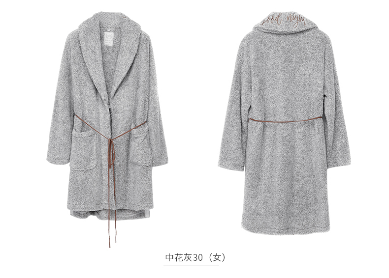 Mùa thu hươu mới màu rắn ve áo dày flannel phụ nữ áo choàng thanh lịch mùa đông đơn giản áo choàng lông cừu san hô áo ngủ