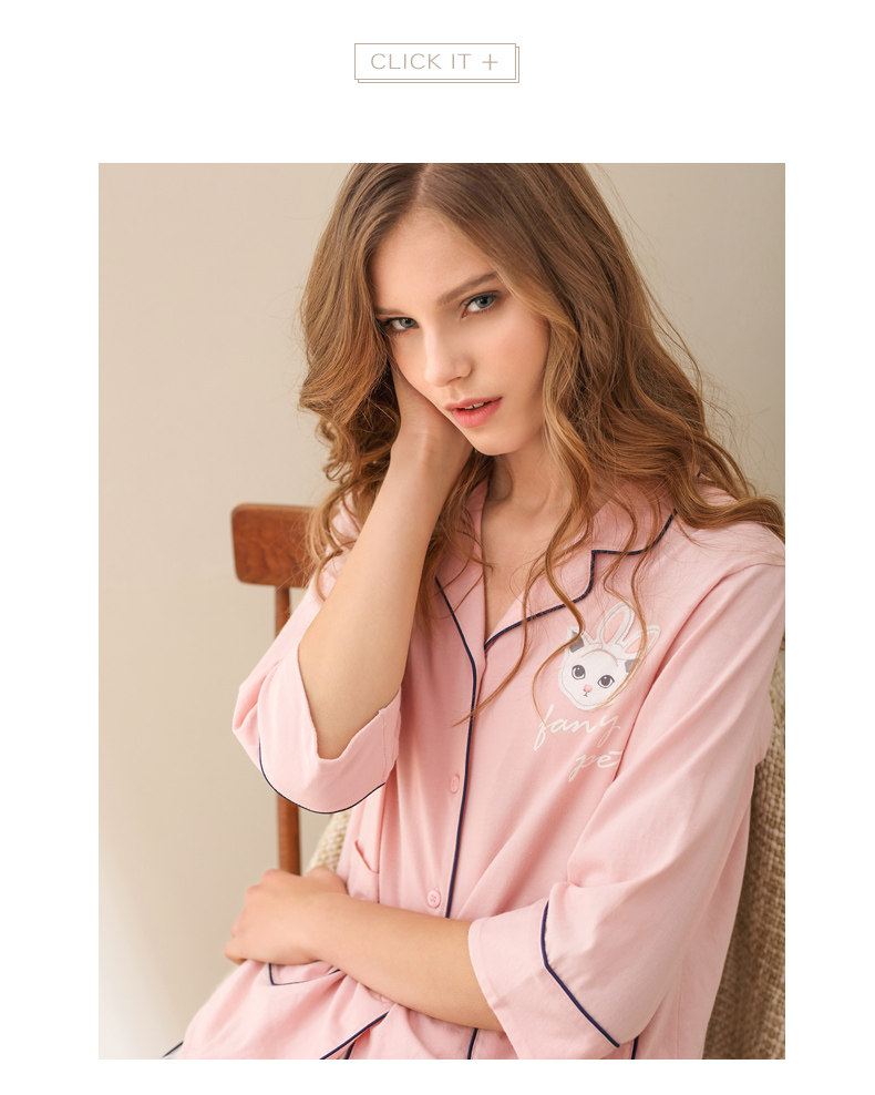 Pyjama pour femme en Coton à manches - Ref 2993695 Image 12