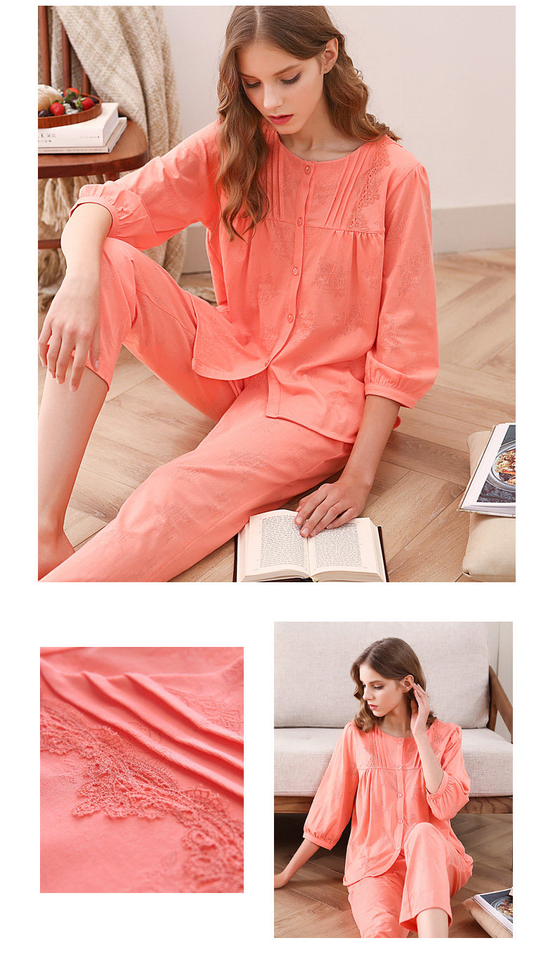 Pyjama pour femme en Coton à manches - Ref 2993700 Image 16