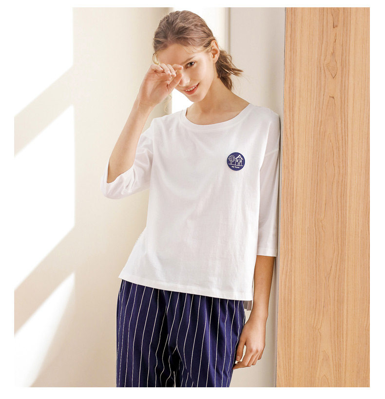 Pyjama pour femme en Coton à manches - Ref 2993669 Image 14