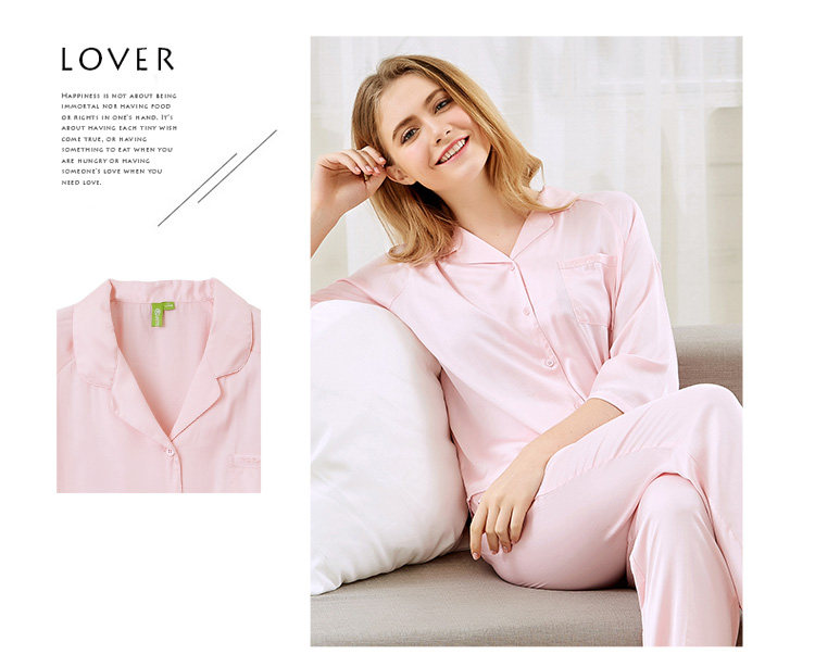 Pyjama pour femme en Viscose à manches - Ref 2993659 Image 13