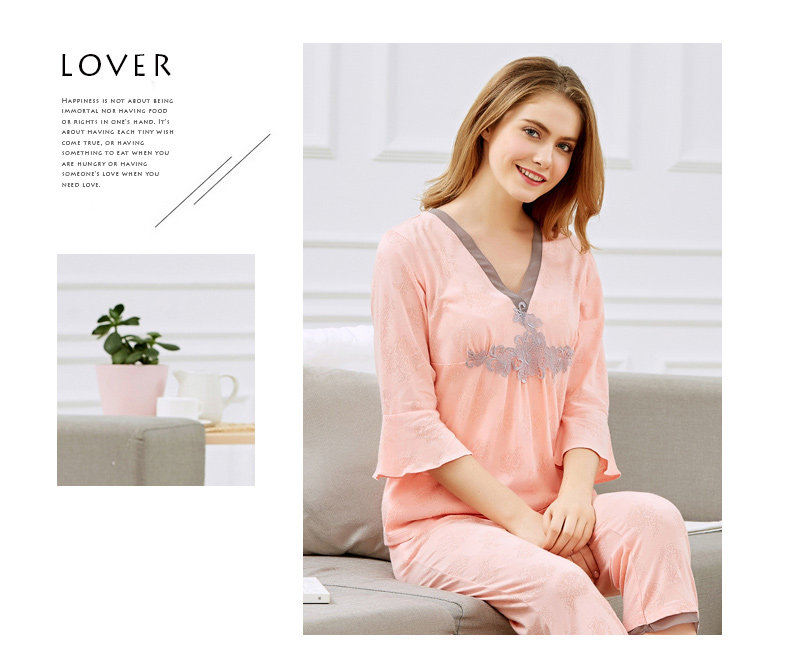 Pyjama pour femme en Coton à manches - Ref 2993762 Image 15