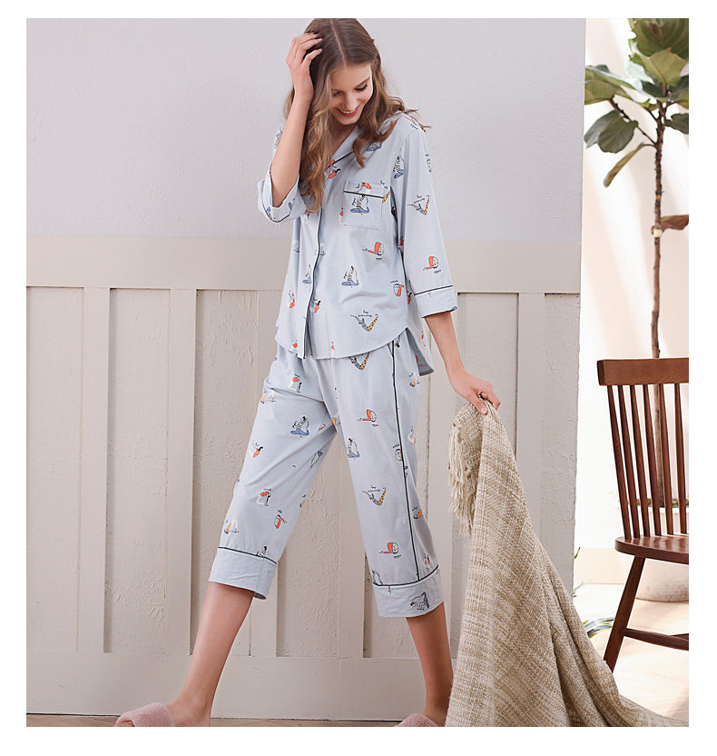 Pyjama pour femme en Coton à manches - Ref 2993699 Image 14