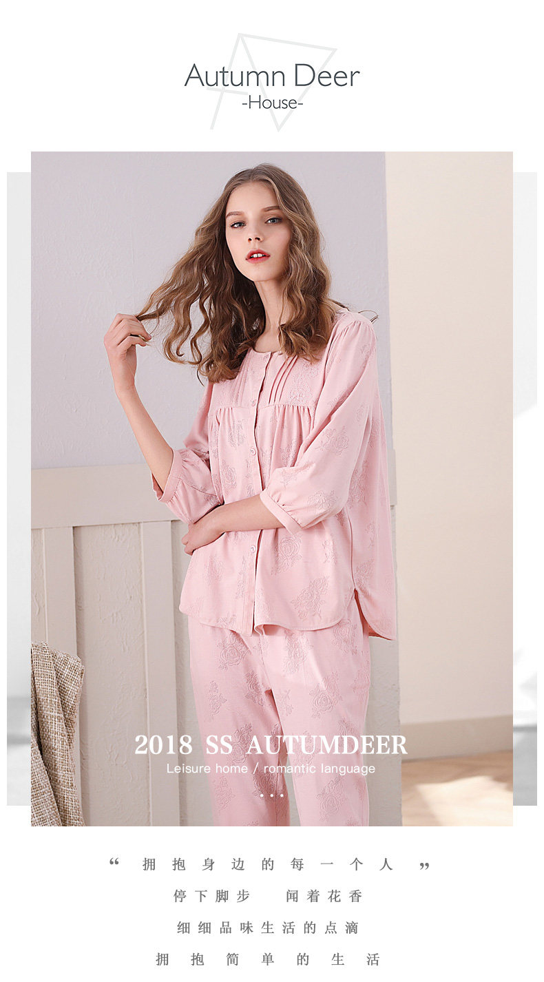 Pyjama pour femme en Coton à manches - Ref 2993700 Image 6