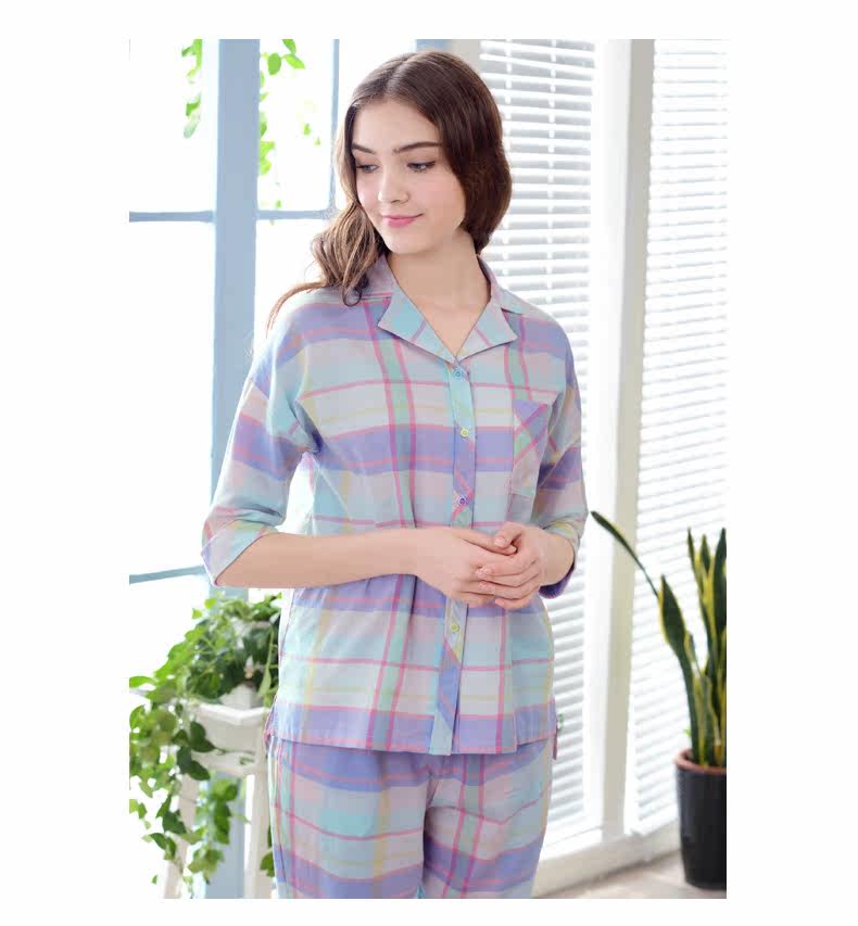 Pyjama pour femme en Coton à manches - Ref 2993734 Image 10