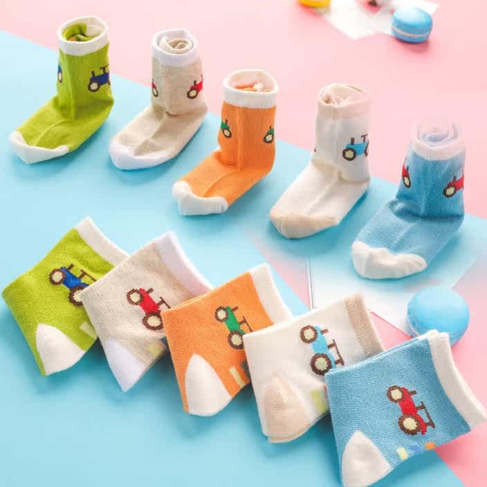 Boy Boy Above Pure Cotton Socks Baby Son Pure Spring Autumn Children Boy Bao Chun Short Socks Fall Boy