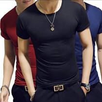 Summer clothing manufacturers new pure white mens round neck short sleeve T-shirt Cotton solid color short sleeve tide base shirt 2019ebay
