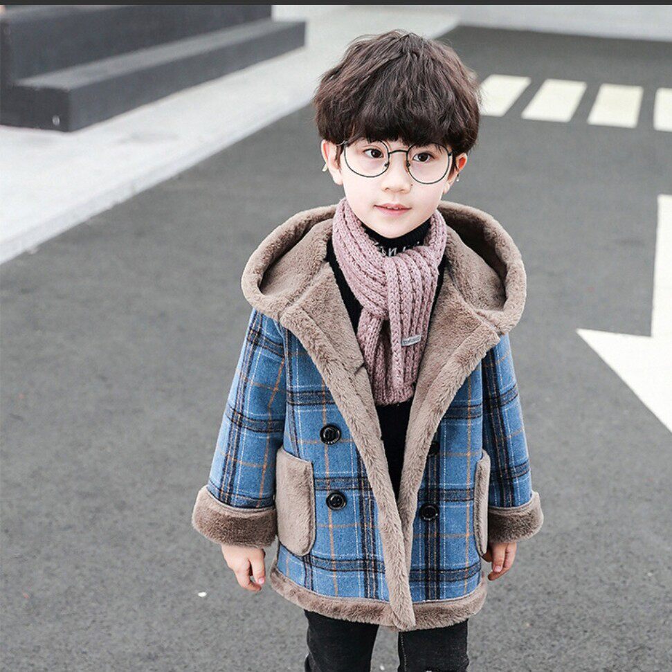 Boy's winter fur coat 2021 new foreign pie Chinese boy handsome young boy Korean version gafer, what about the son coat?