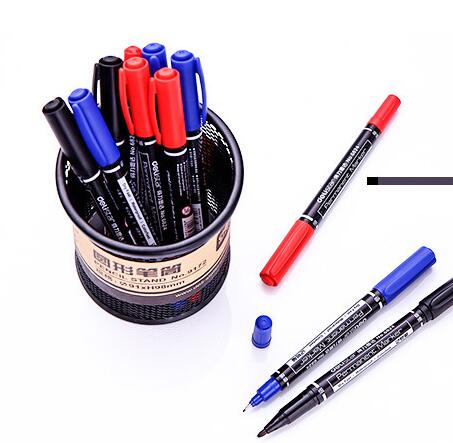 Powerful 6824 marker pen hook line pen CD disc pen thick and thin double-headed oily non-fading large-capacity head pen