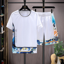 Sleeper pajamas men summer ice wire thin teen students summer short sleeve shorts mens Xiao Fashion