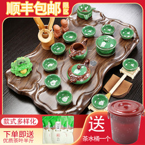 The whole set of tea sets Household automatic water kettle Kung Fu purple sand ceramic simple tea tea ceremony one-piece tea tray