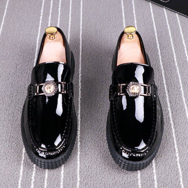 New paint soy bean shoes in summer, British style trend, casual small leather shoes, one foot shoes