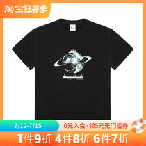 Wild Ball imperialist T-shirt planet printed short sleeves 2022 spring and summer heavy cotton loose beauty Chaoge men H small crowd design sensation