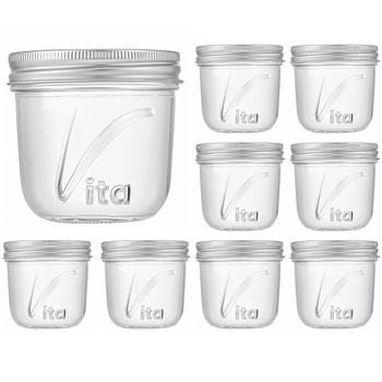 Italian vita mason jar 300ml glass sealed jar yogurt oatmeal cup with lid