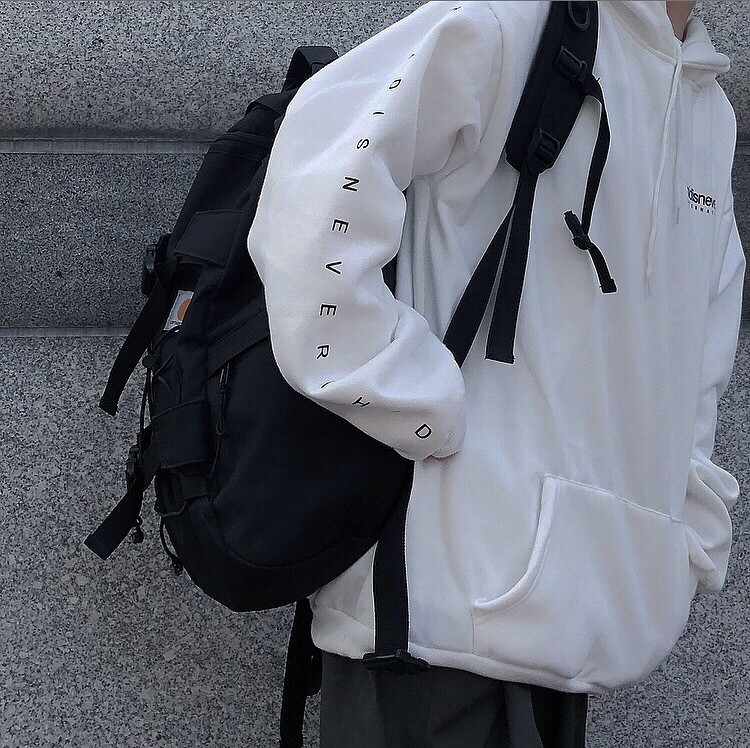 YANS2021 autumn and winter new item Korea ins retro letter sleeves printing loose velvet hooded sweatshirt women's tide