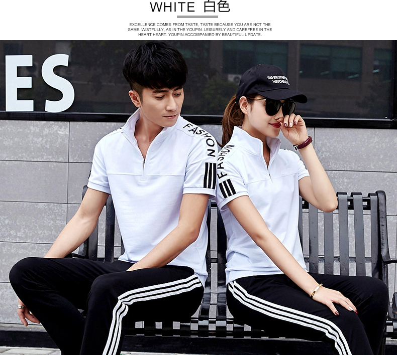 Couple thể thao phù hợp với nam giới mùa hè ngắn tay T-Shirt quần thể thao mùa hè của phụ nữ chạy thường phần mỏng hai mảnh bộ thể thao adidas