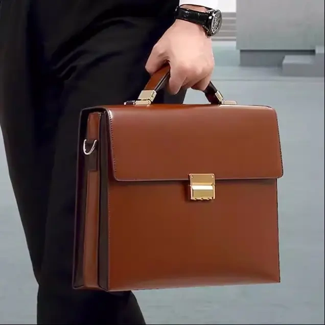 High-End Business Bag with Combination Lock, Men's Leather Briefcase, Men's Leather Briefcase, Computer Office Bag, Commuter Bag High-End Business Bag with Combination Lock, Men's Leather Briefcase, Men's Leather Briefcase, Computer Office Bag, Commuter Bag