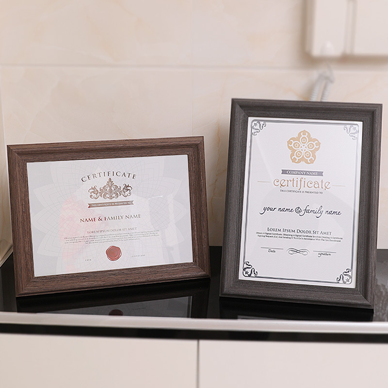 Solid Wood Certificate Frame Business License Photo Frame A3 A4 Award Frame Honor Wall Hanging Frame Graduation Certificate Framing