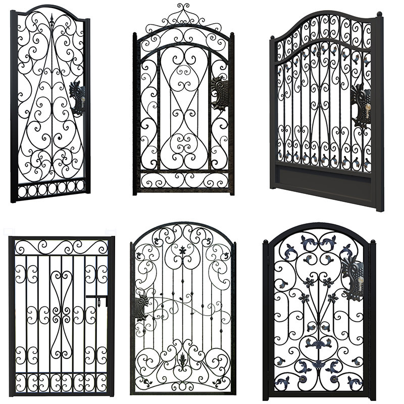 Outdoor European-style wrought iron gate wrought iron gate small gate iron gate villa gate courtyard security gate garden entry double door