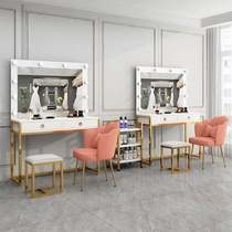 Net Red Minimalist Movie House Makeup Desk With Lamp Training School Makeup Desk Hairdresden Beauty Salon Wedding Dresser Dresden