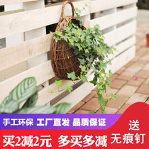 Olvy Euler wicker wall hanging flower basket wall decoration pendant flower utensil hanging basket hanging flower pot hanging wall hanging basket