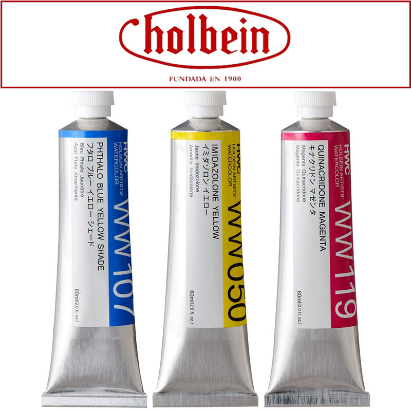 Imported Japanese HOLBEIN Holbein expert-level transparent watercolor paint 60ML large packaging tube