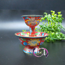 Cloisonne bronze tire Protector Cup small red mini Protector Cup tantric offering