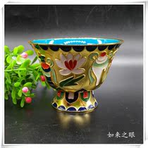 Large number Golden View Thai Blue eight for cup Eight for bowl Jingtai Blue Pinch Water Cup Eight Precious Bowl Buddhist Supplies