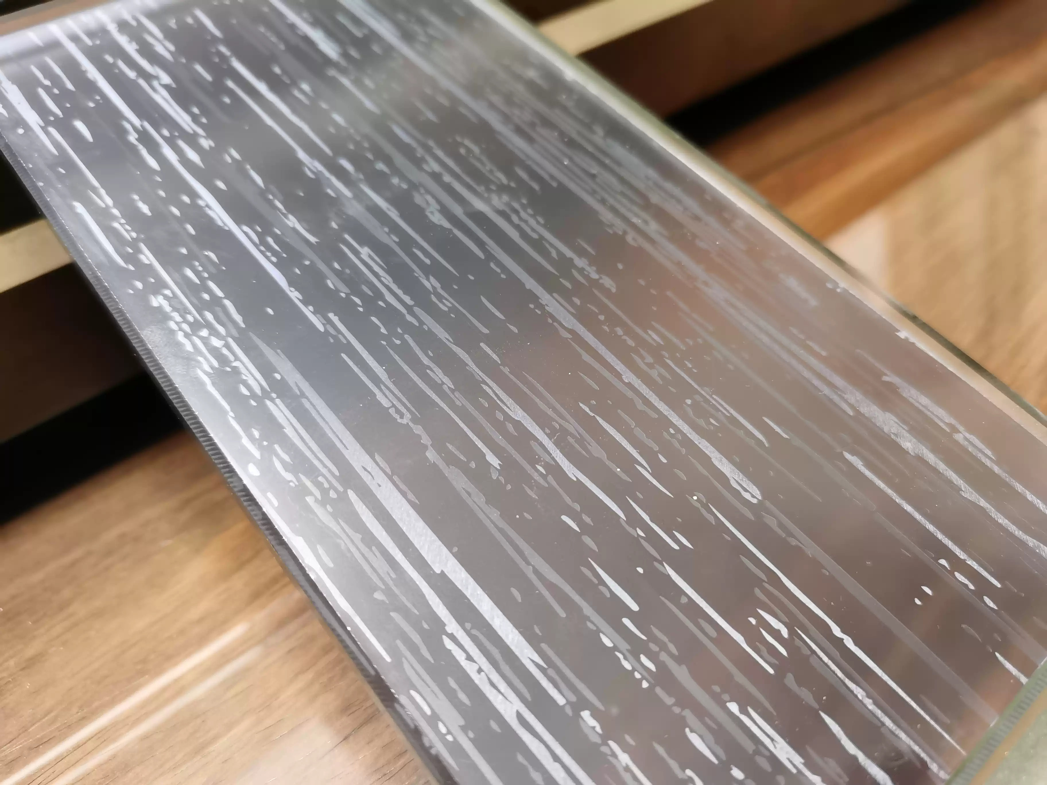 白色磨砂木纹竖条纹玻璃贴膜灰油玻璃膜耐脏透光