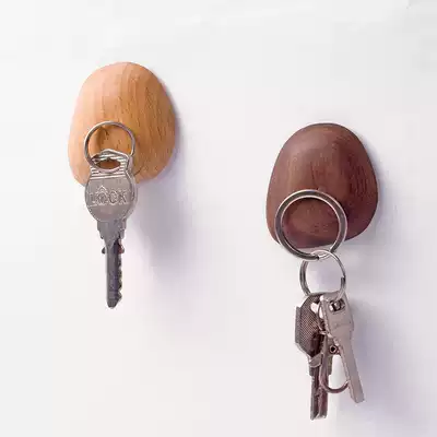 Key hook Walnut wooden key storage creative foyer shelf Change note decorative wall sticker hook