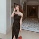 Tanglimei tube top black long dress banquet long sexy queen slim host birthday party dress