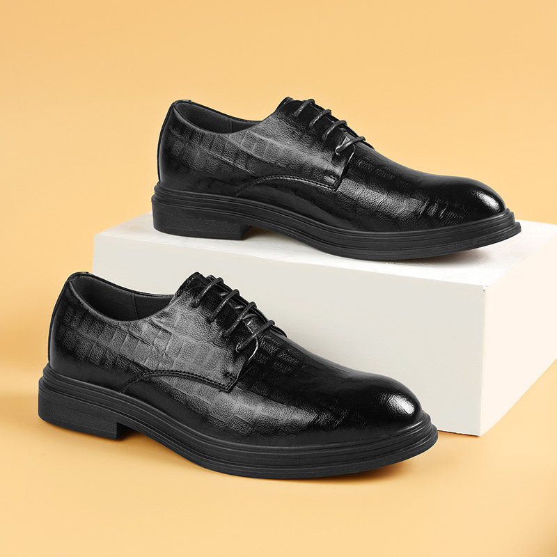 Italian Men's Business Positive Dress Leather Shoes 2022 High-end Wedding Groom Shoes Pointed Casual Shoes Genuine Leather Men Shoes