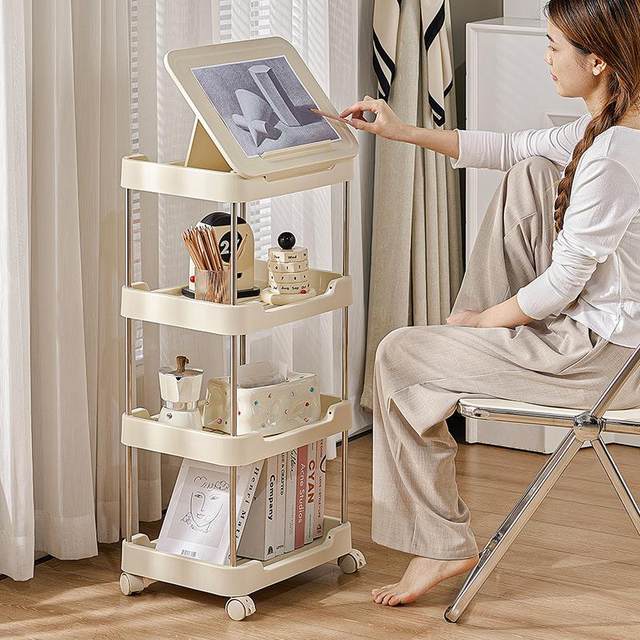 Storage rack Multi-functional living room, kitchen and bedroom storage top can be placed with flat panel easel large capacity small cart