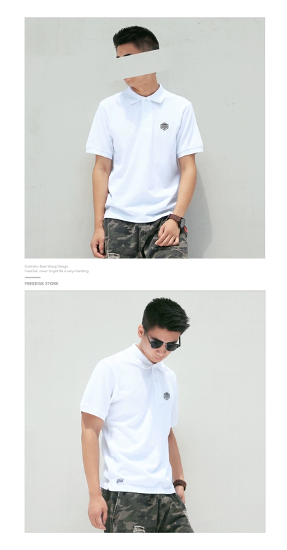 FDSK thiết kế ban đầu bằng vải cotton hình lục giác nhanh khô Xu hướng áo thun cặp đôi cơ bản áo thun ngắn tay