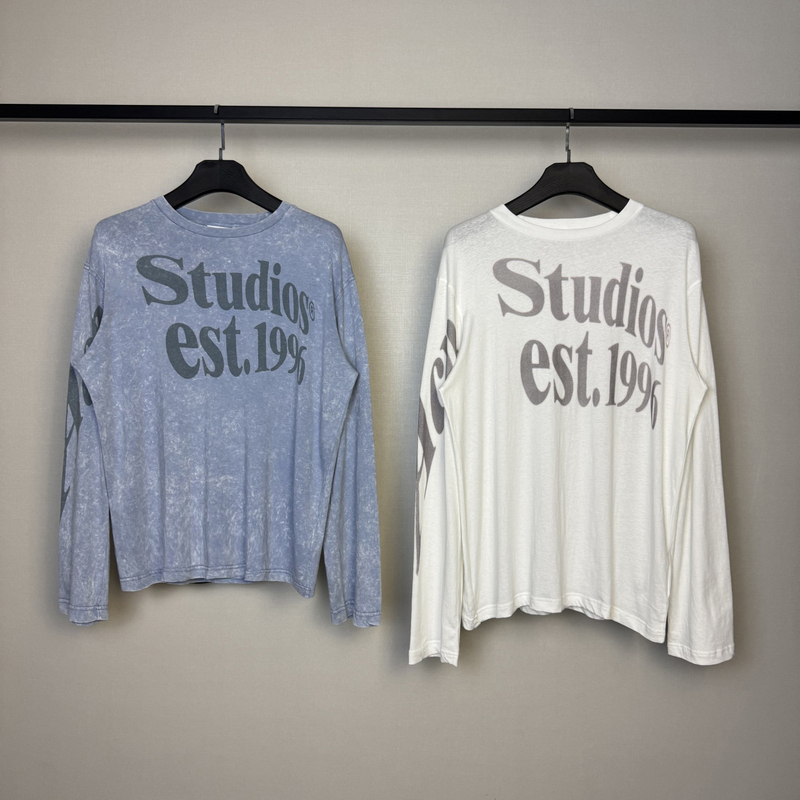 In-Stock Ac Style 26Ss Letter and Number 1996 Large Print 85% Cotton 15% Linen Unisex Couple Long-Sleeve T-Shirt Trendy