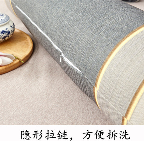 Mới Trung Quốc dày cotton và lanh hình trụ dải vải lanh gối Trung Quốc gió giường trở lại đệm phòng khách hỗ trợ thắt lưng - Trở lại đệm / Bolsters gối vuông tựa lưng