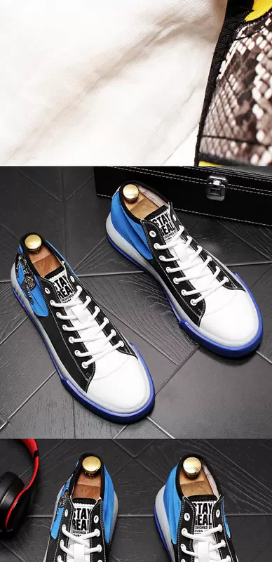 Giày nam đế xuồng thoáng khí mùa hè Giày thể thao thời trang Hàn Quốc Giày thể thao trẻ trung hoang dã - Giay cao top giày sneaker nam