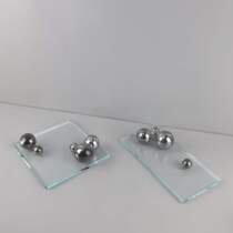 European light luxury geometric square crystal ball transparent tray decorative ornaments living room entrance hotel home decorations