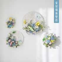 Simulation flower Flower Art living room table wall hanging decoration hemp rope ring fake flower decoration decoration home accessories