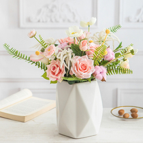 Fake flower emulated floral bouquet to hold flower vase floral art suit Home room Dining Room Tea Table Tabletop Decorative Pendulum